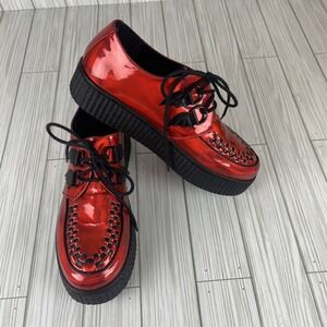 Retired Strange Cult Krypt Red‎ Checkered Size US 11 UK 9 UE 41-42 Bat Wings